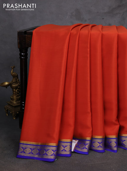 Orange & Violet Pure Mysore Silk Saree