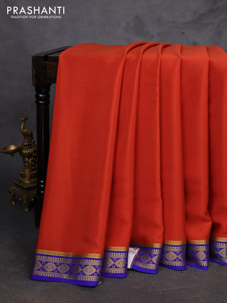 Orange & Violet Pure Mysore Silk Saree