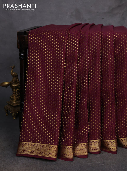 Wine Pure Mysore Silk - Buttas