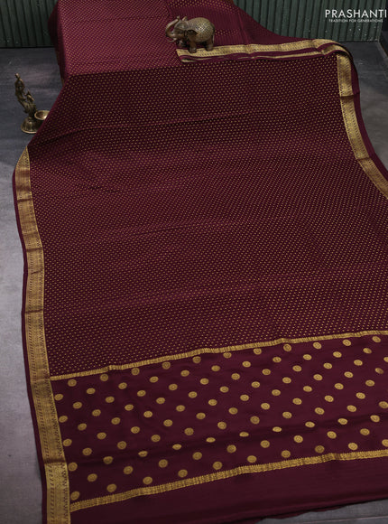 Wine Pure Mysore Silk - Buttas