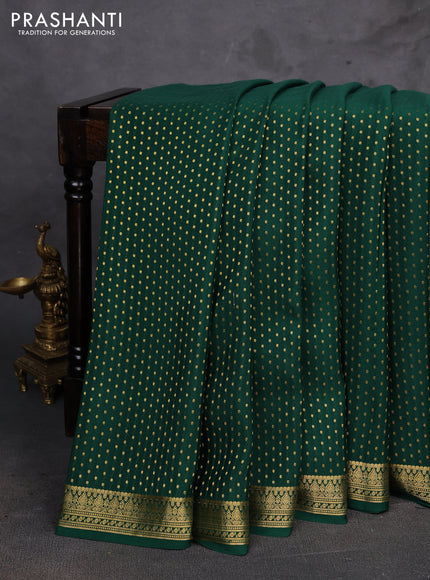 Green Pure Mysore Silk - Buttas