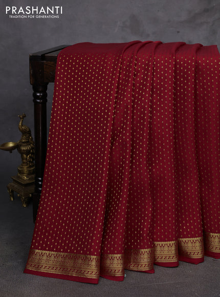Red Pure Mysore Silk - Buttas