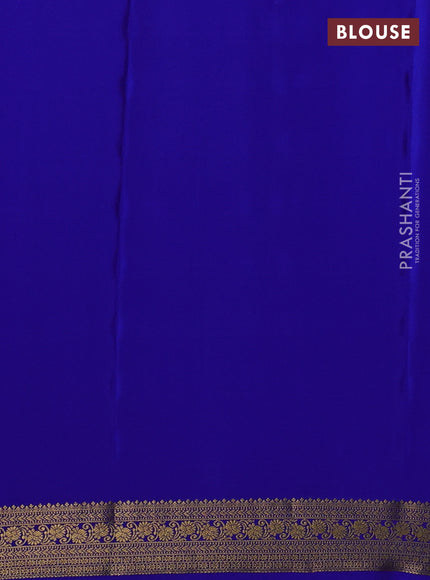 Royal Blue Pure Mysore Silk - Checks