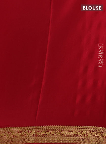 Red Pure Mysore Silk - Checks