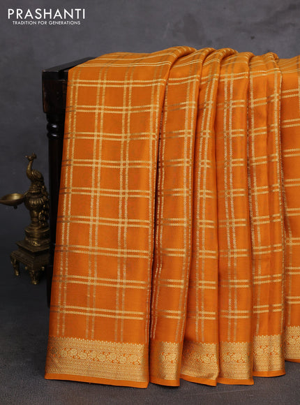 Mustard Yellow Pure Mysore Silk Saree