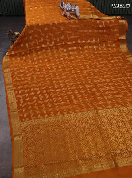 Mustard Yellow Pure Mysore Silk Saree