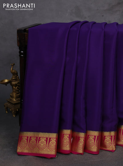 Purple & Pink Pure Mysore Silk Saree