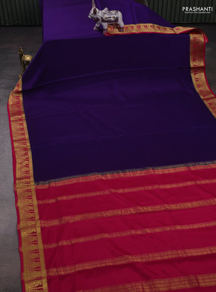 Purple & Pink Pure Mysore Silk Saree