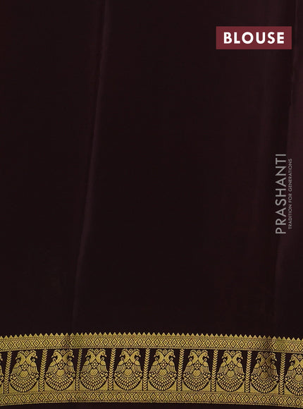 Orange & Coffee Brown Pure Mysore Silk Saree