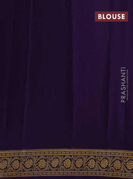 Pink & Purple Pure Mysore Silk - Checks