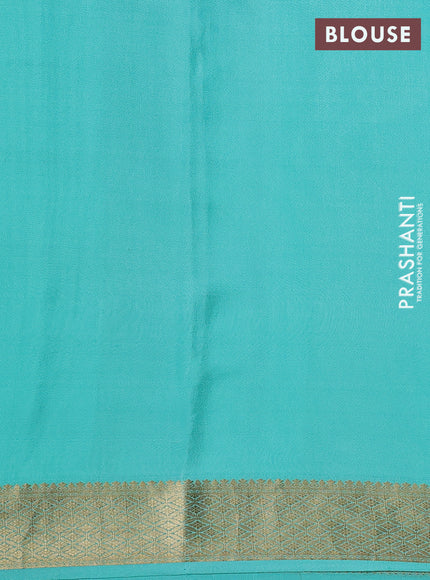Purple & Teal Green Pure Mysore Silk - Weaves