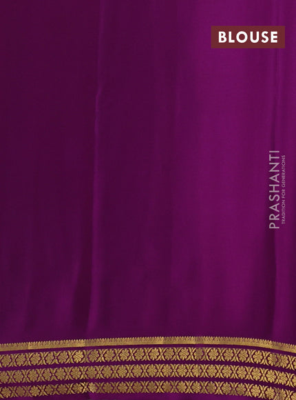 Peach & Purple Pure Mysore Silk Saree