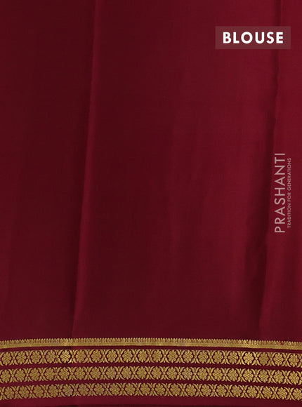 Peach & Maroon Pure Mysore Silk Saree
