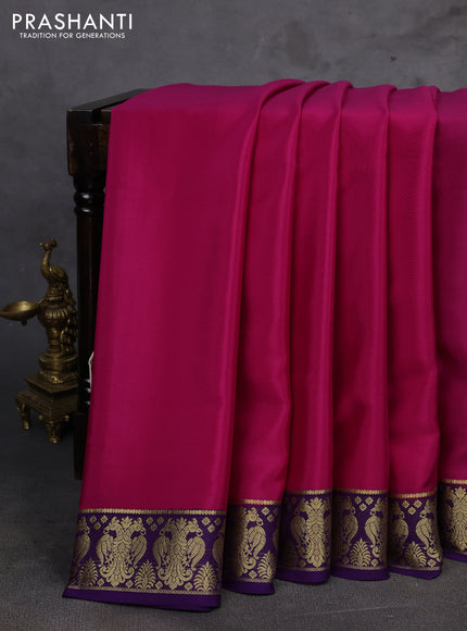 Pink & Purple Pure Mysore Silk Saree