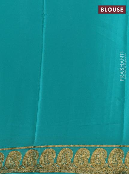 Teal Pure Mysore Silk Saree