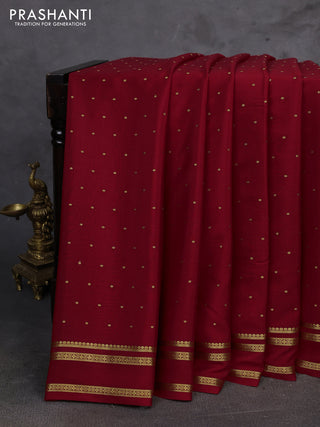 Red Pure Mysore Silk - Buttas
