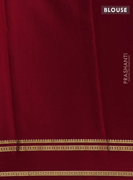 Red Pure Mysore Silk - Buttas
