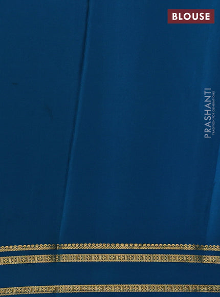 Blue Pure Mysore Silk - Buttas