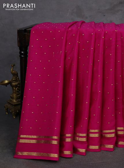 Pink Pure Mysore Silk - Buttas