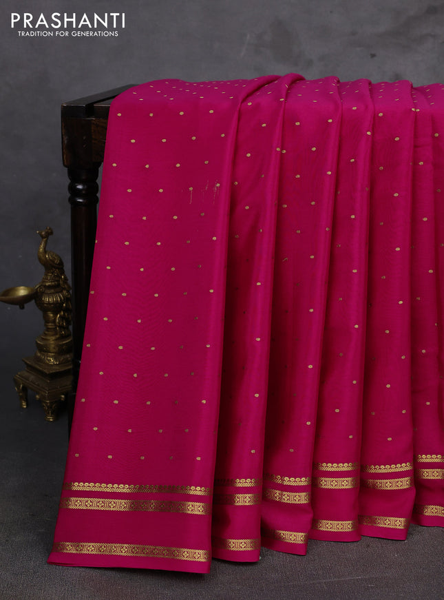 Pink Pure Mysore Silk - Buttas