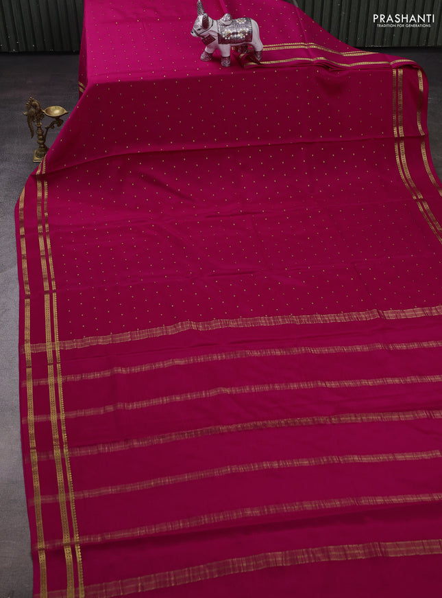 Pink Pure Mysore Silk - Buttas