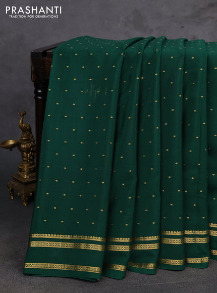 Green Pure Mysore Silk - Buttas