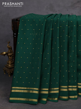 Green Pure Mysore Silk - Buttas