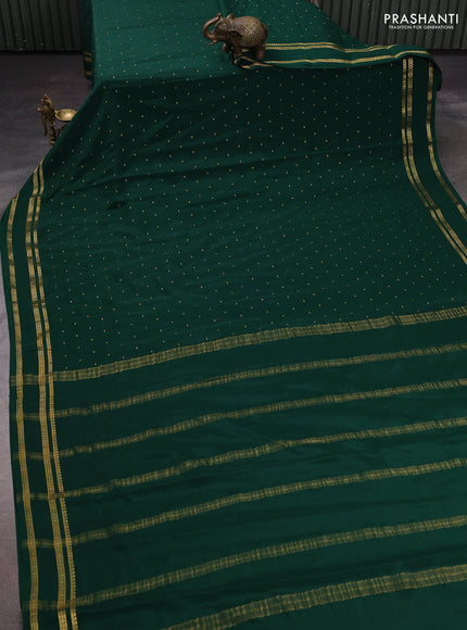Green Pure Mysore Silk - Buttas