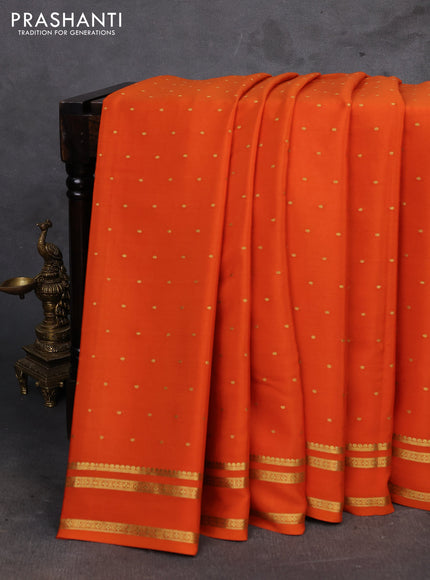 Orange Pure Mysore Silk - Buttas