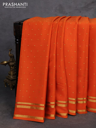 Orange Pure Mysore Silk - Buttas