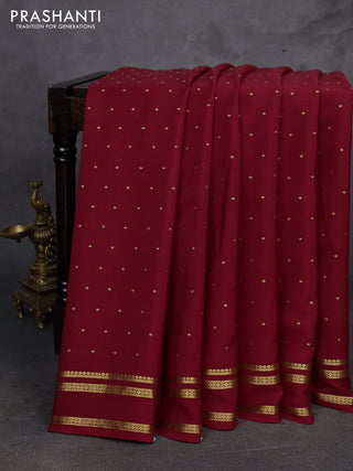 Maroon Pure Mysore Silk - Buttas