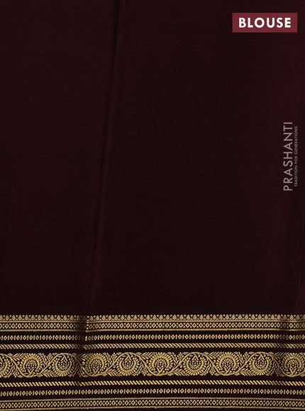 Orange & Coffee Brown Pure Mysore Silk - Checks