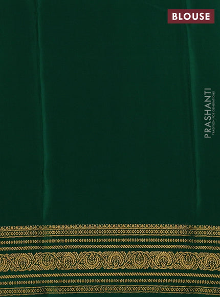 Maroon & Green Pure Mysore Silk - Checks