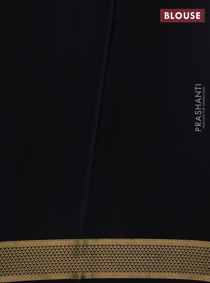 Black Pure Mysore Silk - Checks