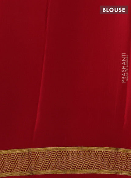 Red Pure Mysore Silk - Checks