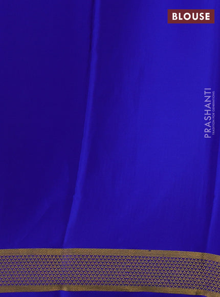 Royal Blue Pure Mysore Silk - Checks