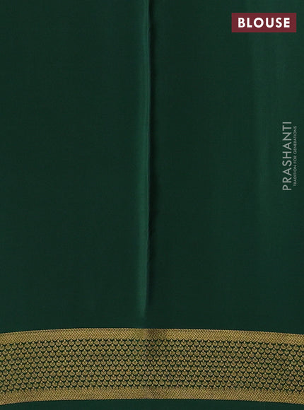Green Pure Mysore Silk - Checks