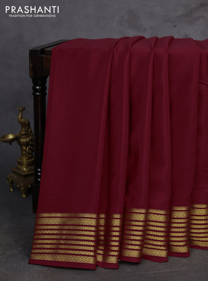 Maroon Pure Mysore Silk Saree