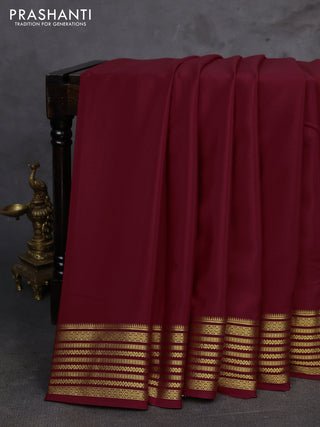 Maroon Pure Mysore Silk Saree
