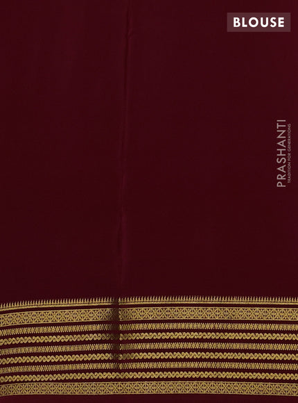Maroon Pure Mysore Silk Saree