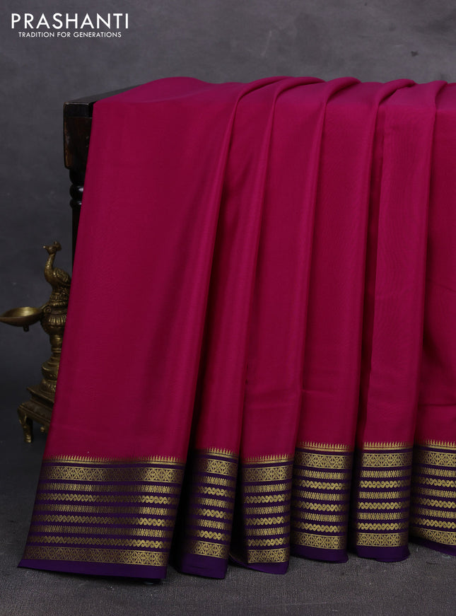 Pink & Purple Pure Mysore Silk Saree