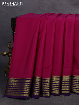 Pink & Purple Pure Mysore Silk Saree