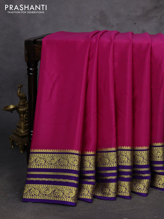 Pink & Purple Pure Mysore Silk Saree