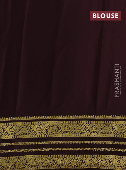 Orange & Coffee Brown Pure Mysore Silk Saree