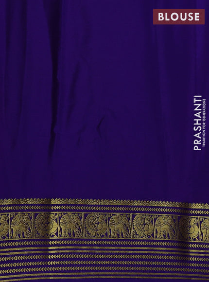 Pink & Violet Pure Mysore Silk Saree