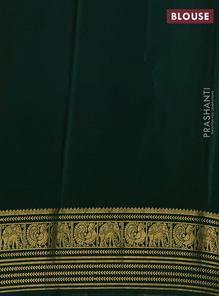 Red & Green Pure Mysore Silk Saree