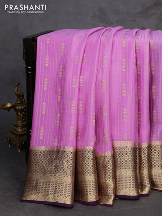 Lotus Pink & Wine Pure Mysore Silk - Weaves