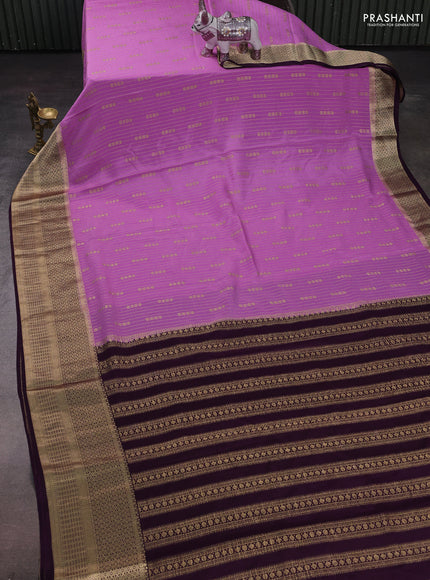 Lotus Pink & Wine Pure Mysore Silk - Weaves