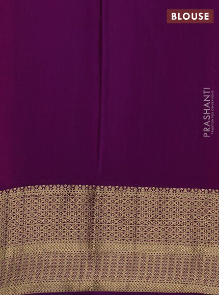 Orange & Purple Pure Mysore Silk - Weaves