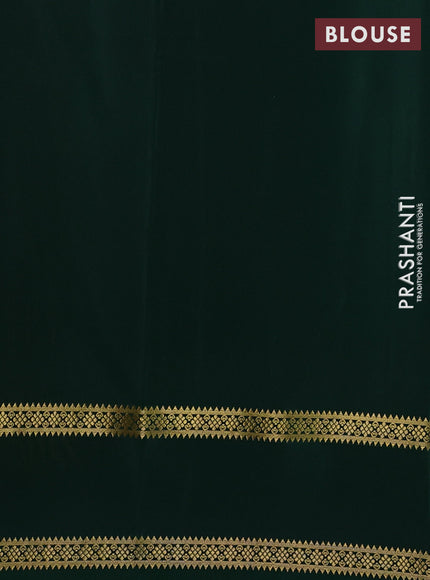 Mustard Yellow & Green Pure Mysore Silk Saree